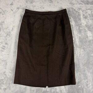 Vintage Pendleton Classic 100% Wool Womens Midi Skirt Size 16 Brown Lined
